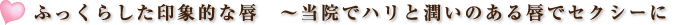 ふっくらした印象的な唇