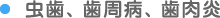 虫歯、歯周病、歯肉炎